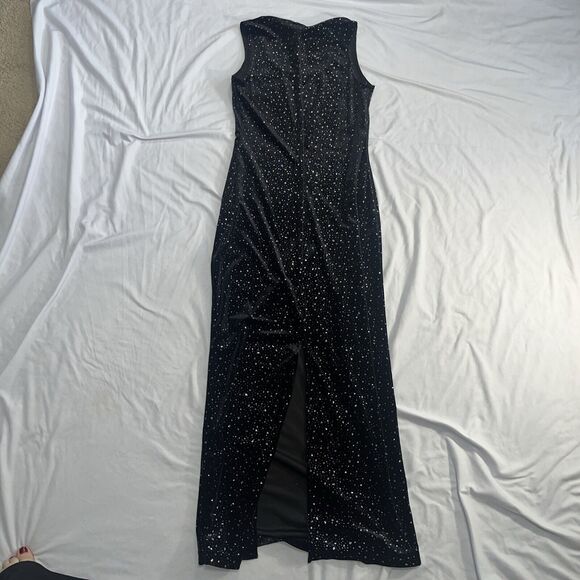Women’s S Small Prom Vintage Gothic Maxi Dress Sparkles 90s Velvet - Picture 10 of 10